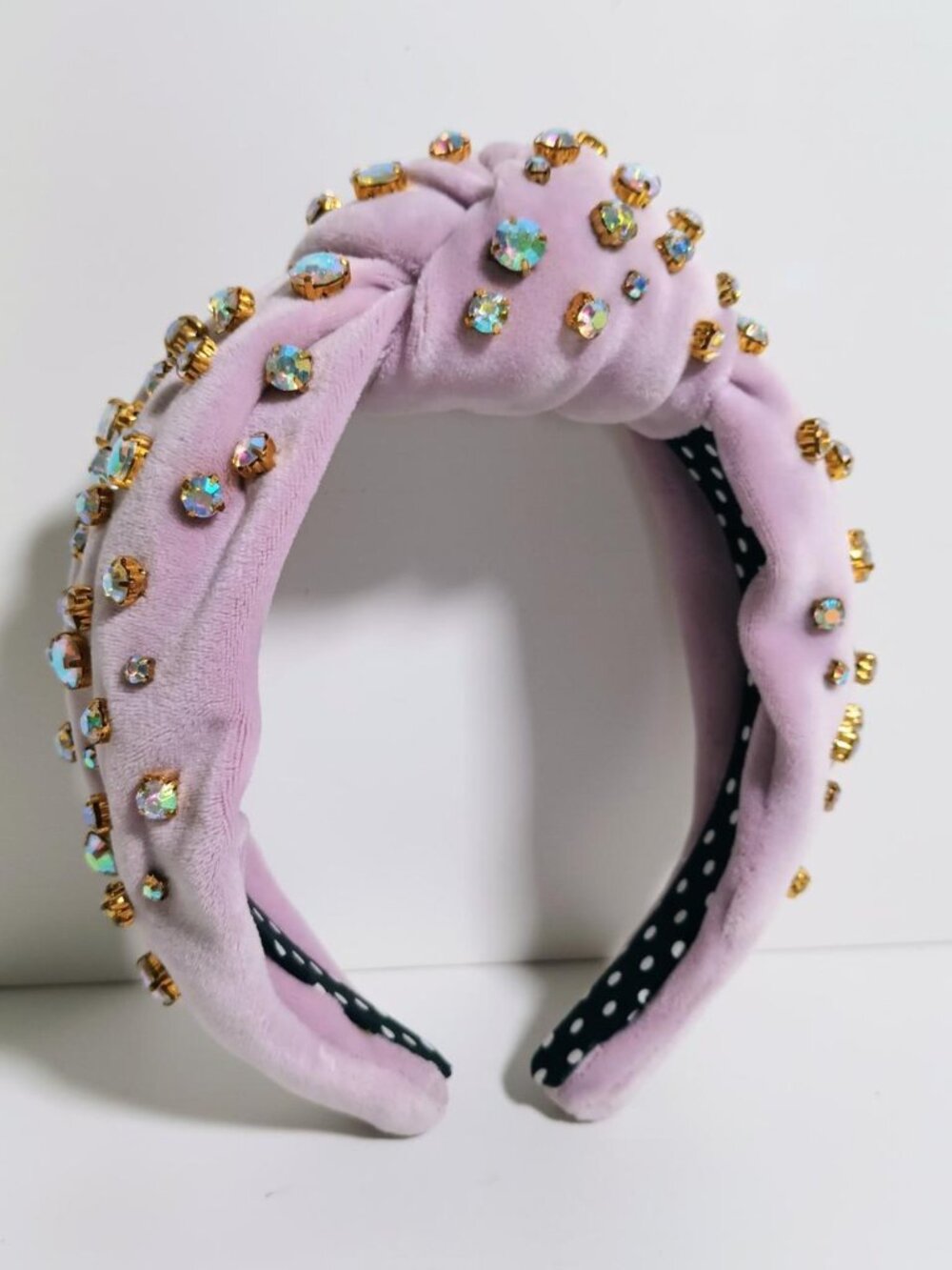 Embellished Crystal Knotted Velvet Headband Lavender Like Lele Sadoughi